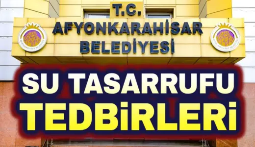 Afyonkarahisar Belediyesinden su tasarrufu tedbirleri